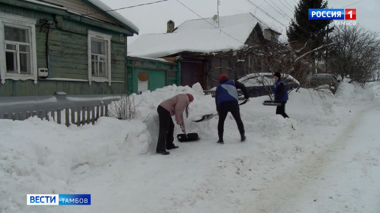 Волонтеры помогают одиноким пенсионерам с уборкой снега на придомовых  территориях - ВЕСТИ / Тамбов