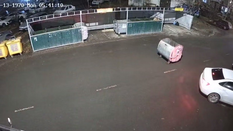 В Тамбове пятеро подростков выкатили мусорный контейнер на проезжую часть