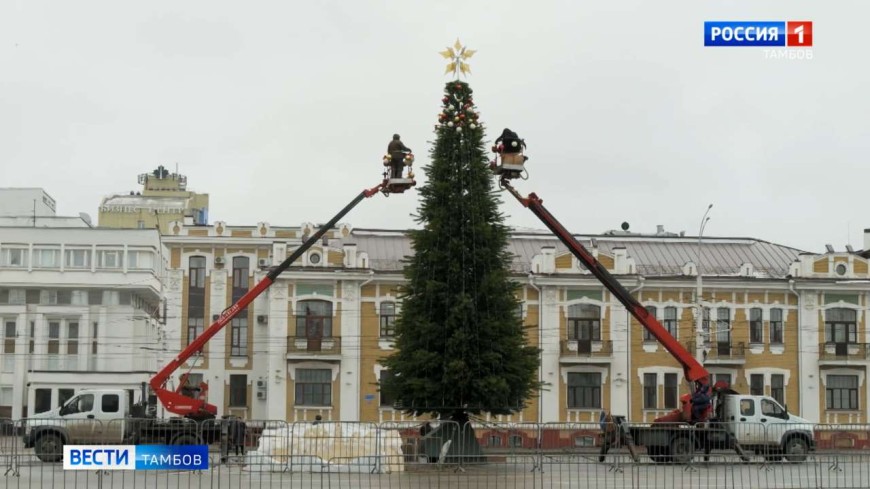 Праздник на высоте: как наряжают 17 метровую ёлку в центре Тамбова