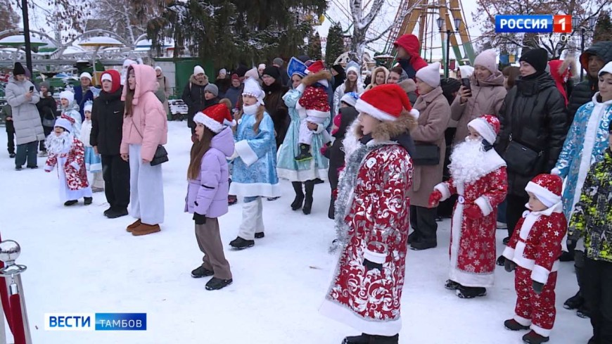 Новогодний марафон в горсаду Тамбова продолжит детский парад дедов Морозов и Снегурочек